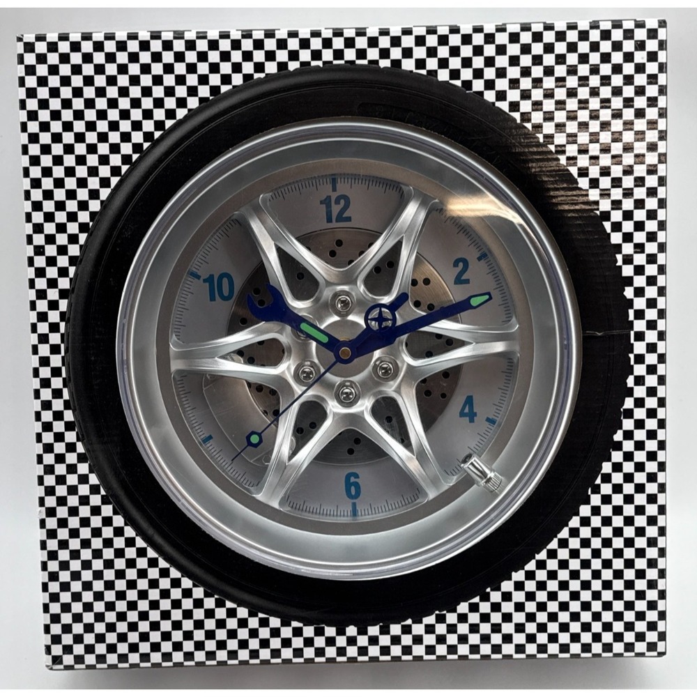 14" Tire Rim Wall Clock Racing Wheel Garage Man Cave Decor Quartz Analog 95587